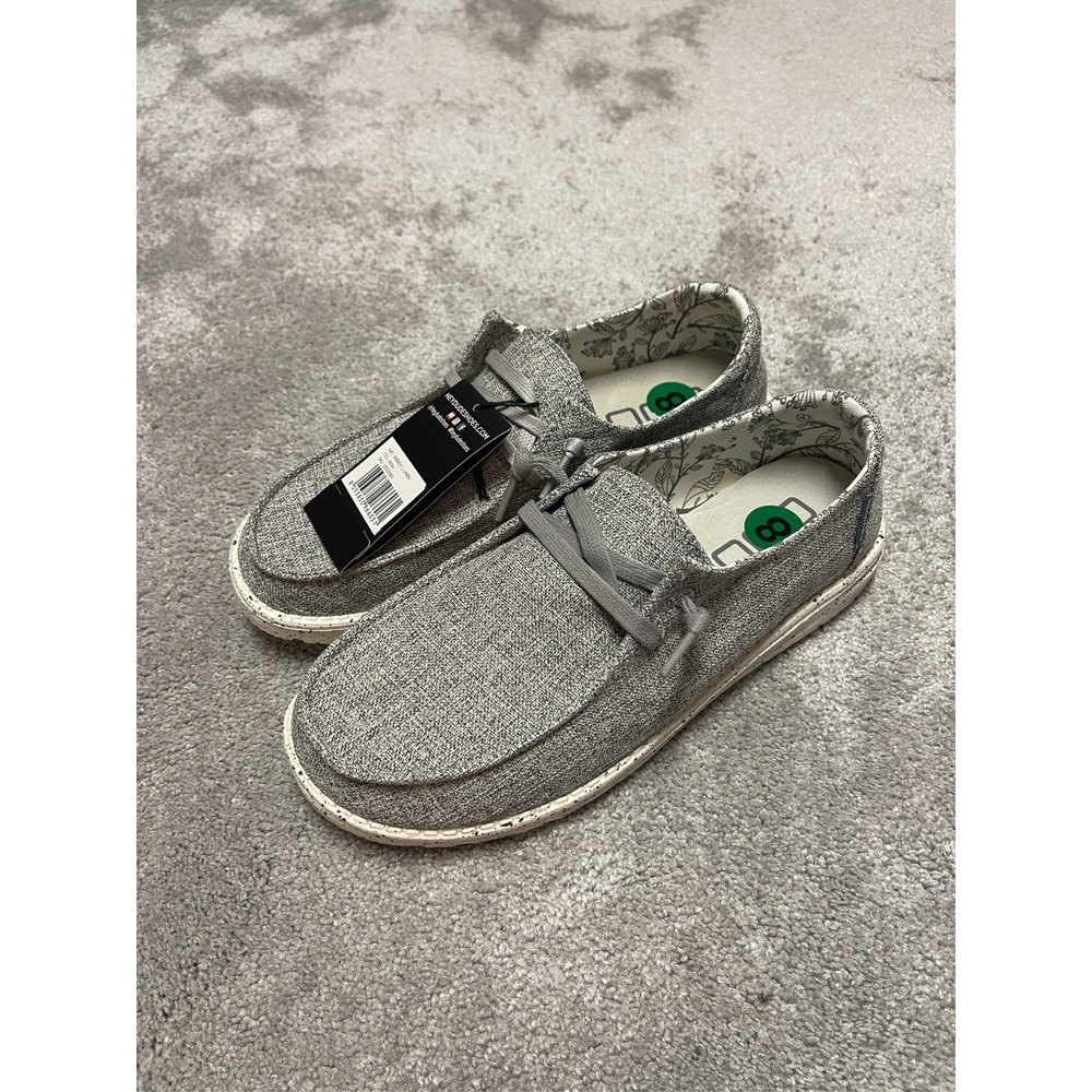 Hey Dude Women's Wendy L Linen Slip-On Shoes Iron Gray Size 8